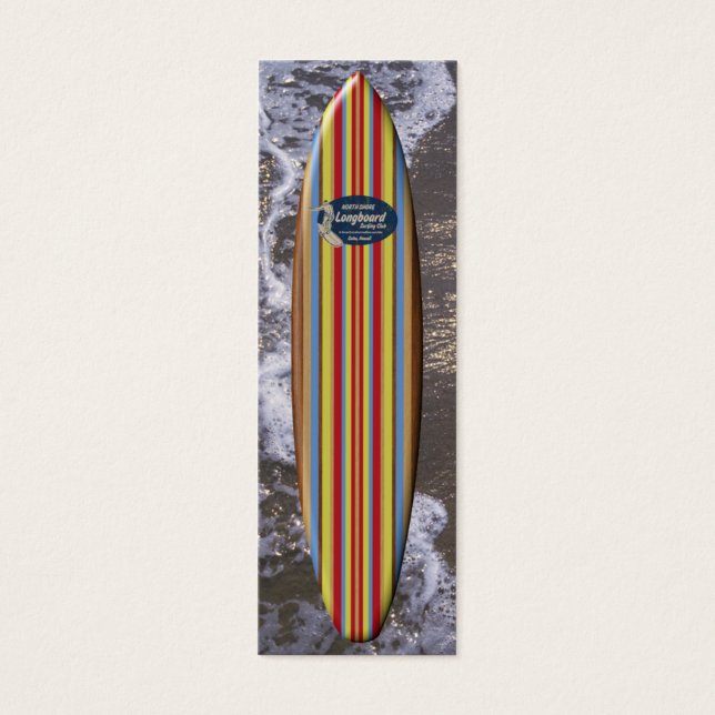 Pipeline Surfboard Bladwijzer Mini Visitekaartjes (Voorkant)