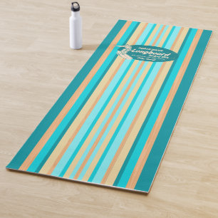 Pipeline Surfboard Hawaïaanse Gestreepte Groentelb Yogamat