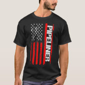 Pipeliner American Flag Welder Pipeline T T-shirt (Voorkant)