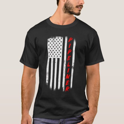 Pipeliner Amerikaanse vlag hoodie voor lassen lass T-shirt (Voorkant)