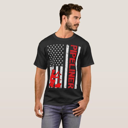 Pipeliner  Amerikaanse vlagpijpleiding lasser Pr T-shirt (Voorkant volledig)
