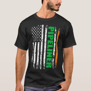 Pipeliner USA Vlag Iers St Patrick Day Gift T-shirt