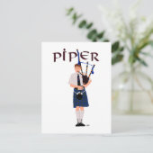PIPER Blauw Geruit Briefkaart (Staand voorkant)