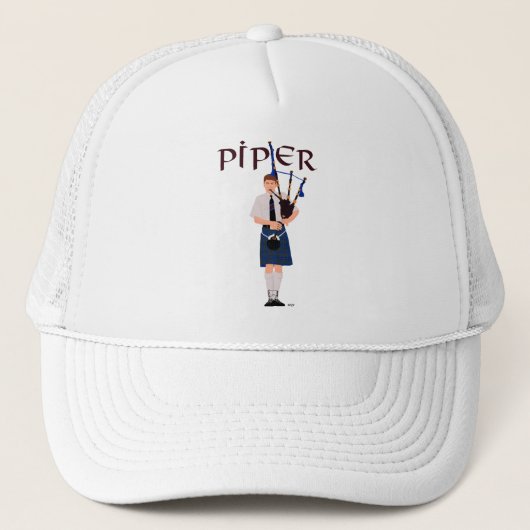 PIPER Blauw Geruit Trucker Pet (Voorkant)