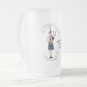 PIPER Blauwe ruit Matglas Bierpul (Voorkant links)