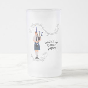 PIPER Blauwe ruit Matglas Bierpul