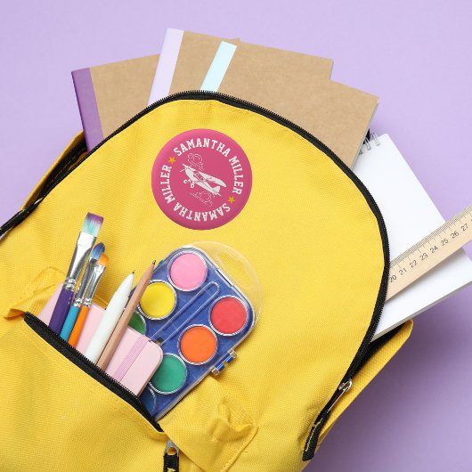 Piper Cub Airplane Not Your Co-Pilot Pink Custom Ronde Button 5,7 Cm