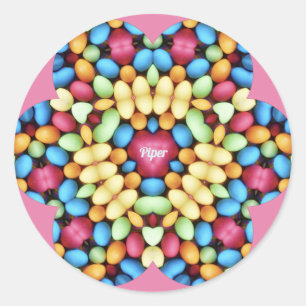 PIPER ~ EENVOUDIGER EIEREN MULTICOLORED ~ RONDE STICKER