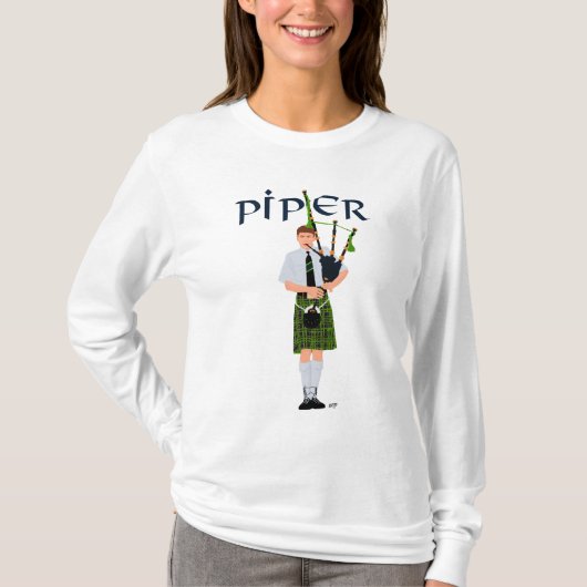 PIPER Groen geruit T-shirt (Voorkant)