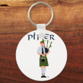 PIPER Groen Schotlandse ruit Sleutelhanger (Voorkant)