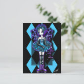 "Piper" Harlequin Blauwgroen Dragonfly Vluchtig Br Briefkaart (Staand voorkant)