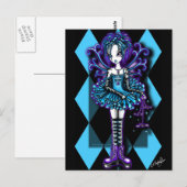 "Piper" Harlequin Blauwgroen Dragonfly Vluchtig Br Briefkaart (Voorkant / Achterkant)