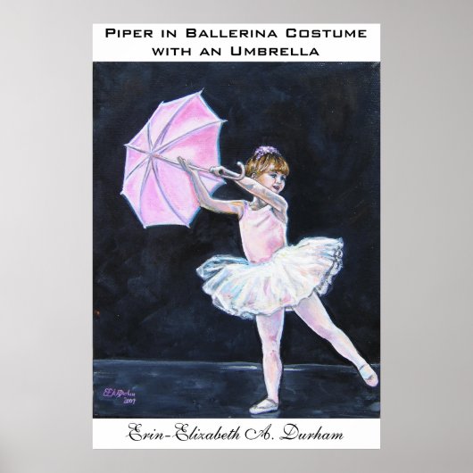 Piper in ballerina-kostuum met een paraplu poster (Voorkant)