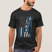 Piper On Us Flag Bagpiper Bagpipe Bagpipes Player T-shirt (Voorkant)