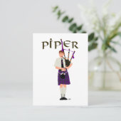 PIPER Paarse Ruit Briefkaart (Staand voorkant)