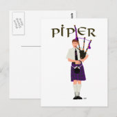 PIPER Paarse Ruit Briefkaart (Voorkant / Achterkant)