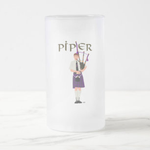 PIPER Paarse Ruit Matglas Bierpul