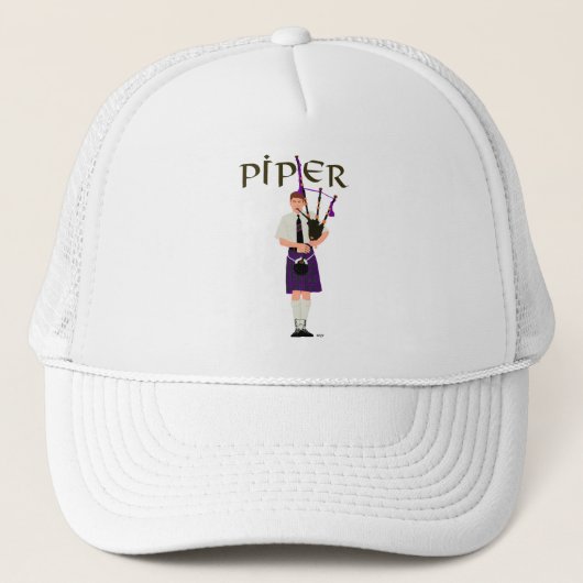 PIPER Paarse Ruit Trucker Pet (Voorkant)