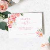Piper Peony Baby shower Luier Raffle Ticket Informatiekaartje