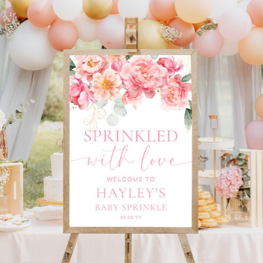 Piper Peony Baby Sprinkle Welkomstbord Poster