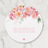 Piper Peony Bloemen Baby shower bestrooid met lief Bedankjes Labels (Achterkant)