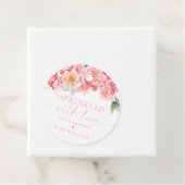 Piper Peony Bloemen Baby shower bestrooid met lief Bedankjes Labels (In situ)