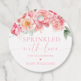 Piper Peony Bloemen Baby shower bestrooid met lief Bedankjes Labels