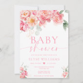 Piper Peony Bloemen Baby shower Kaart (Voorkant)