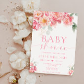 Piper Peony Bloemen Baby shower Kaart