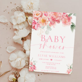Piper Peony Bloemen Baby shower Kaart