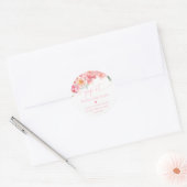 Piper Peony Bloemen Baby shower Pop Het Ronde Sticker (Envelop)