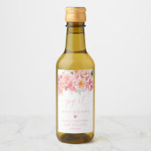 Piper Peony Bloemen Baby shower Pop Het Wijn Etiket (Voorkant)