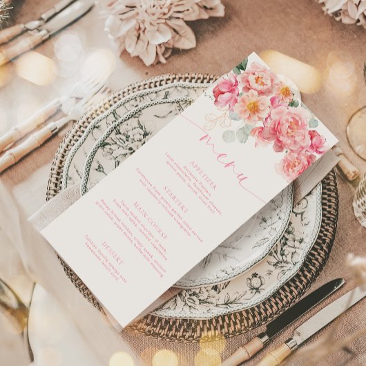 Piper Peony Bloemen Lang Menu & Dank u