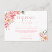 Piper Peony Bloemen Vlinder Vrijgezellenfeest Deta Informatiekaartje (Voorkant)