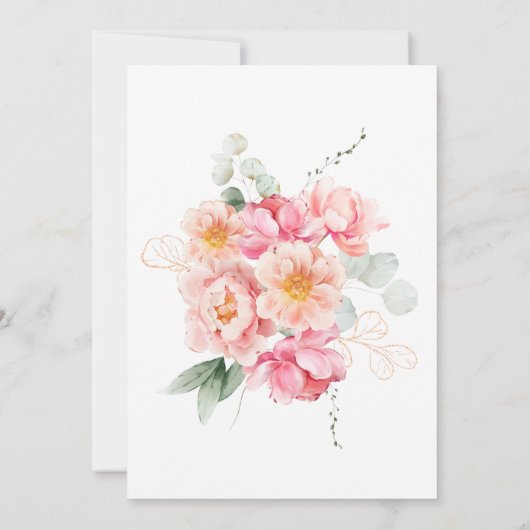 Piper Peony Bloemen Vrijgezellenfeest Kaart (Achterkant)