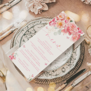 Piper Peony Butterfly Bruidsmenu & Dank u Menu