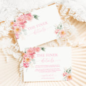 Piper Peony Floral Baby shower Details Informatiekaartje