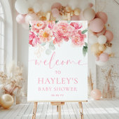 Piper Peony Floral Baby shower Welkomstbord Poster