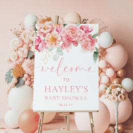 Piper Peony Floral Baby shower Welkomstbord Poster