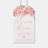 Piper Peony Floral Laat Liefde Bloom Favor Cadeaulabel (Voorkant)