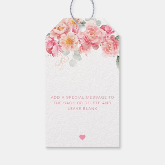 Piper Peony Floral Laat Liefde Bloom Favor Cadeaulabel (Achterkant)
