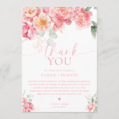 Piper Peony Floral Menu & Dank u (Achterkant)