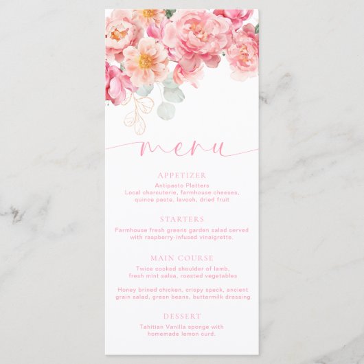 Piper Peony Floral Menu & Dank u (Voorkant)