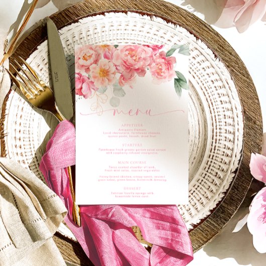 Piper Peony Floral Menu & Dank u