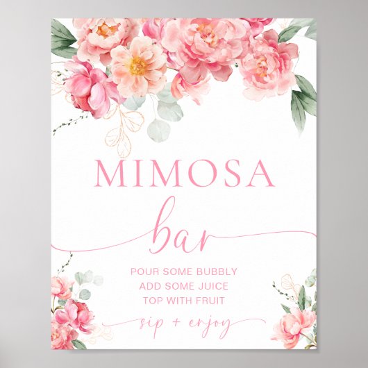 Piper Peony Floral Mimosa Bar Poster (Voorkant)