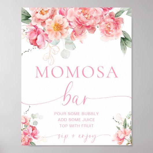 Piper Peony Floral Momosa Bar Poster (Voorkant)
