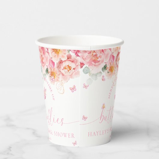 Piper Peony Lifetime of Butterflies Bruiloftsfeest Papieren Bekers (Rechts)