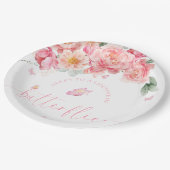 Piper Peony Lifetime of Butterflies Bruiloftsfeest Papieren Bordje (Gekanteld)