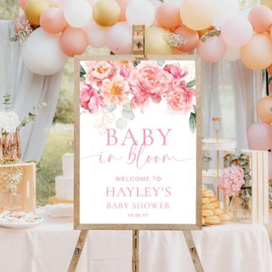 Piper Pioen Baby In Bloem Douche Welkomstbord Poster