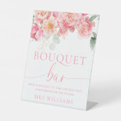 Piper Pioen Bloemboeket Bloemenbar Reclamebord Met Voetstuk (Voorkant)